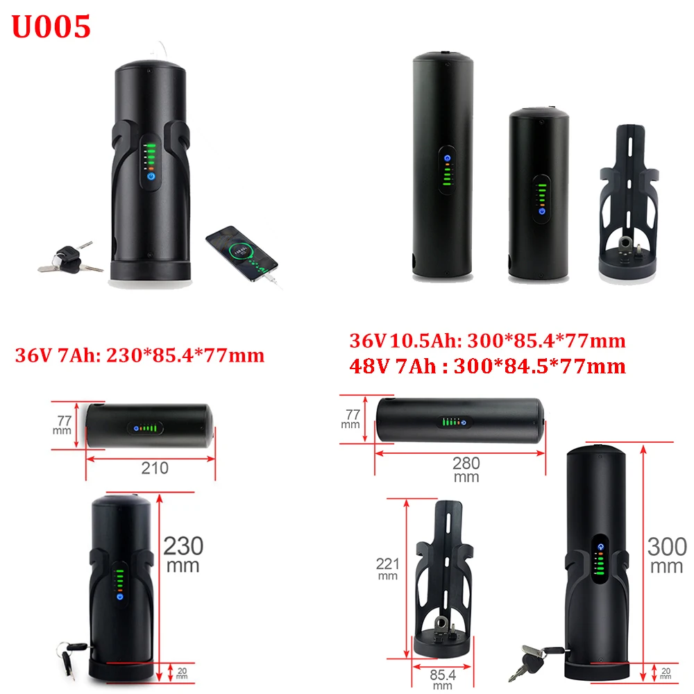 زجاجة صغيرة EBike بطارية 36 فولت 14Ah 7Ah 36 فولت 48 فولت 7Ah 10.5A 18650 حزمة ليثيوم ل Bafang Tongsheng 500 واط 350 واط 250 واط دراجة كهربائية