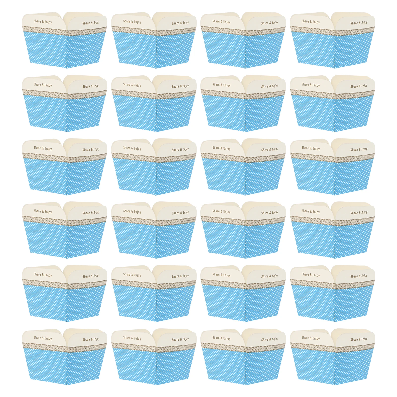 

Square Cake Paper Cups Blue High Temp Resistance Large Set Mini Boxes Containers Dessert Pudding Tools Christmas Parties