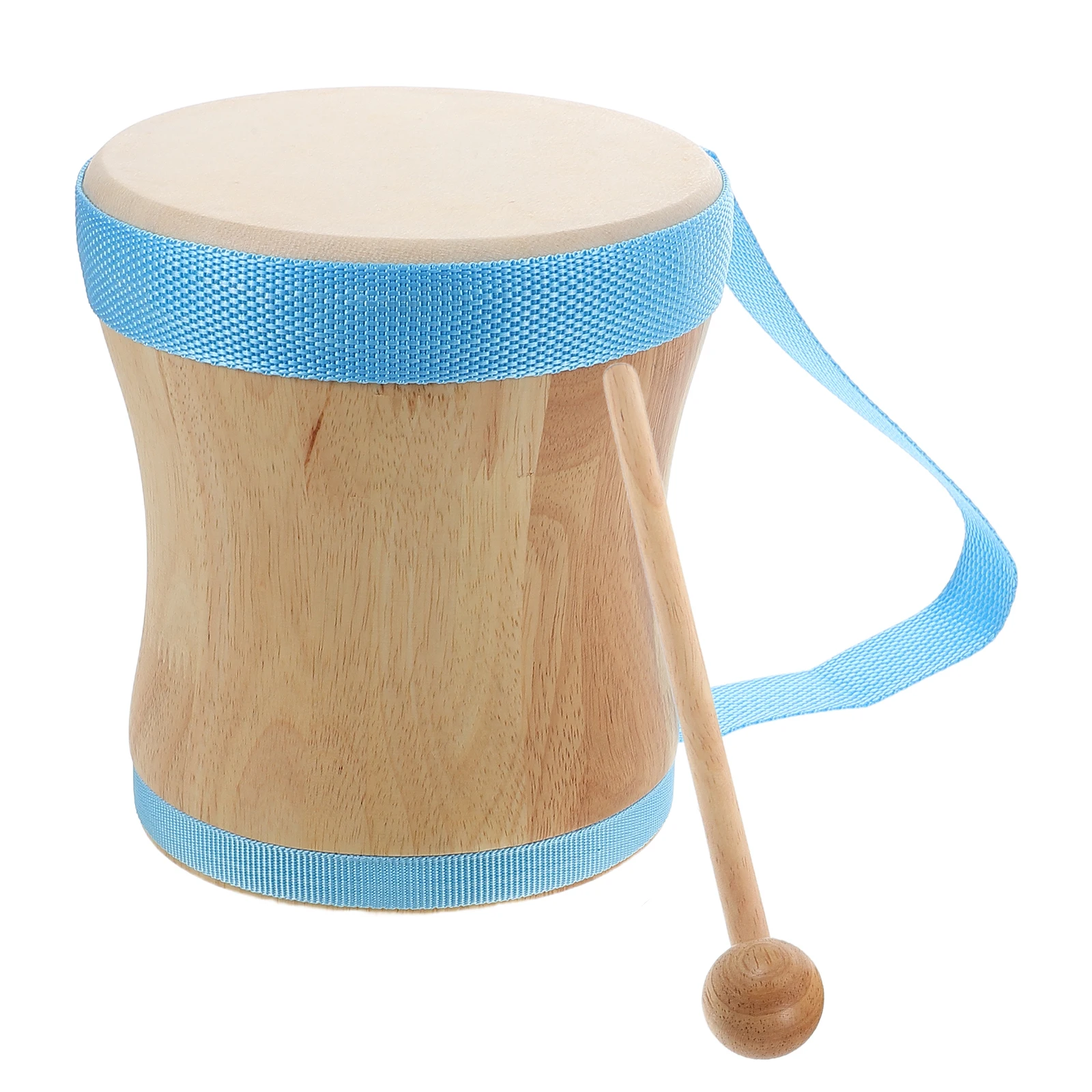 

1 set Sheepskin Hand Drum Kids Drums for Children Baby Blue Handle Orff Percussion Toy Musical Instrument Single Wooden Drum