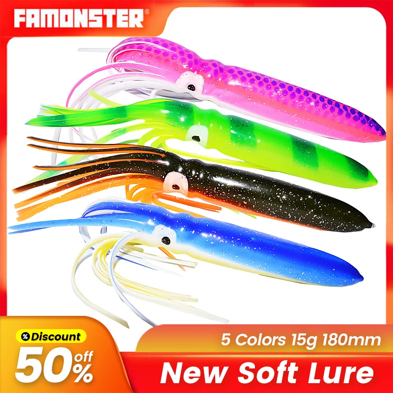 

FAMONSTER Biomimetic Octopus Soft Baits Fishing Lure Silicone Shad Easy Shiner Swimbait Pesca Wobbler Bass Pike Winter Jigging