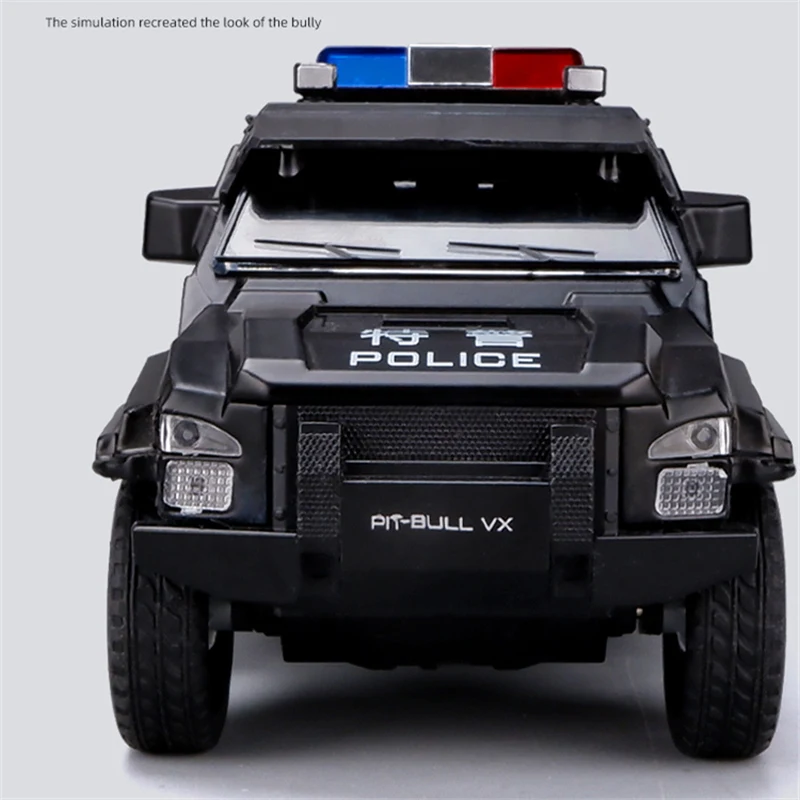 1:24 Alloy Refit American Armored Car Model Diecast Metal Toy Police Anti-Terrorist Explosion Proof Car Vehicles Model Kids Gift