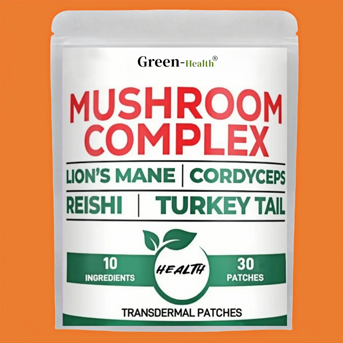 

30 Patches 10 In1 Lions Mane Complex Transdermal Patches - Blended With Cordyceps Sinensis, Reishi Mushroom Turkey Tail Mushroom