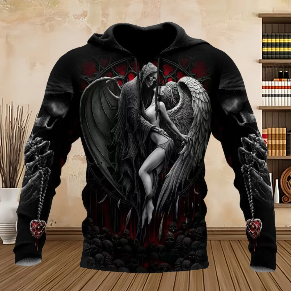 2025 الرجال والنساء ثلاثية الأبعاد الطباعة الرقمية الإرهاب الجمجمة الشارع دعوى Harajuku سترة الرجال معطف رياضي الملابس النمط الأمريكي #3