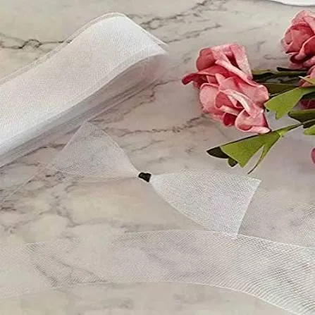 Crinolines Braid 6cm Flat Plain Soft Polyester Mesh Ribbon Horsehair Fabric Multiple Colors Sewing Decor Accessories for Wedding