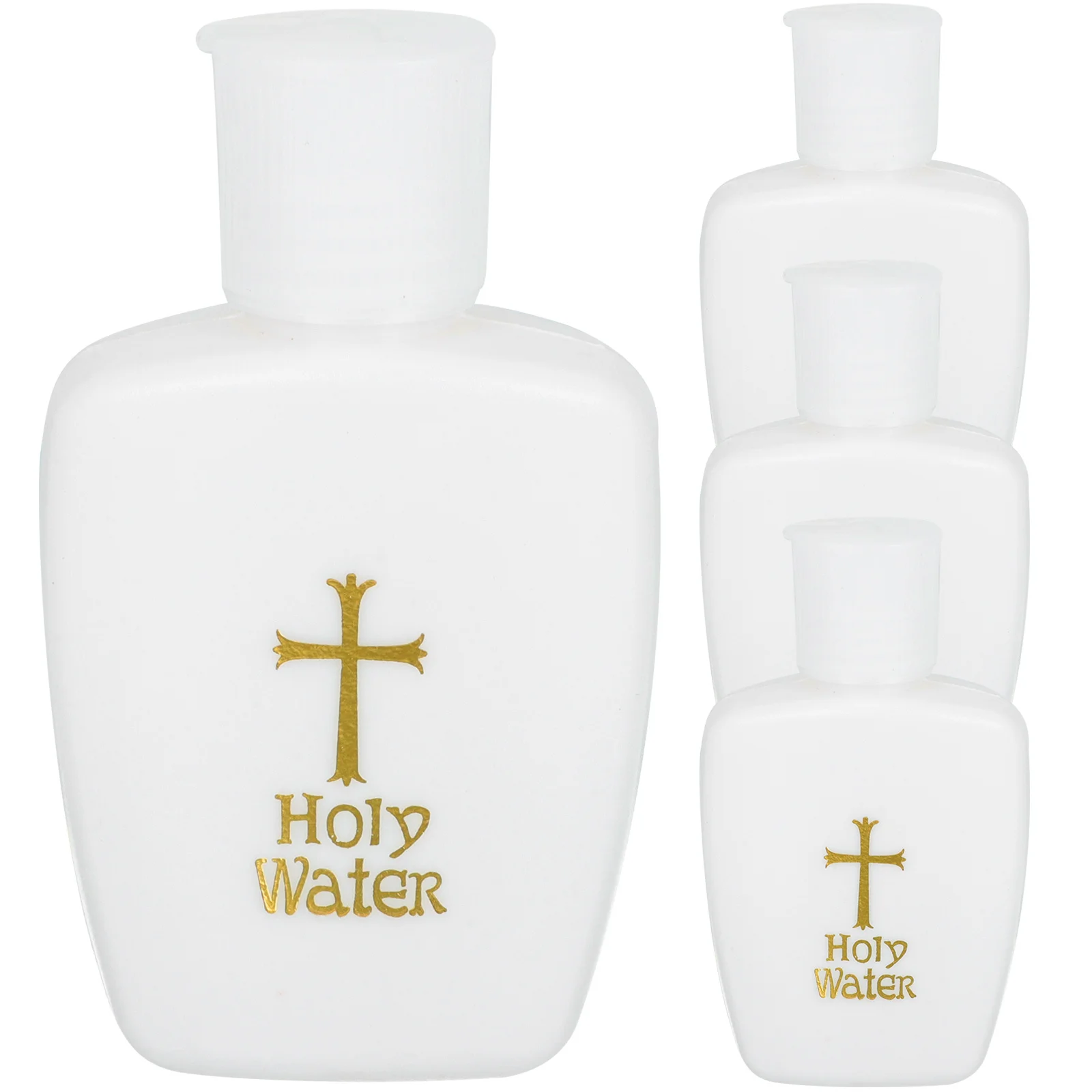 

4Pcs Mini Holy Water Bottles Plastic Jesus Cross Design Travel Festival Wedding Baptism Party Favors Holy Water Bottle