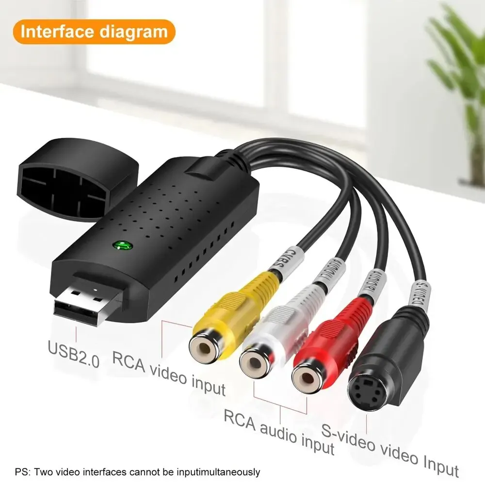 USB 2.0 Video Audio Converter Capture Card Easy Cap Video Audio Converter TV DVD VHS Audio Capture Adapter Card TV Video DVR