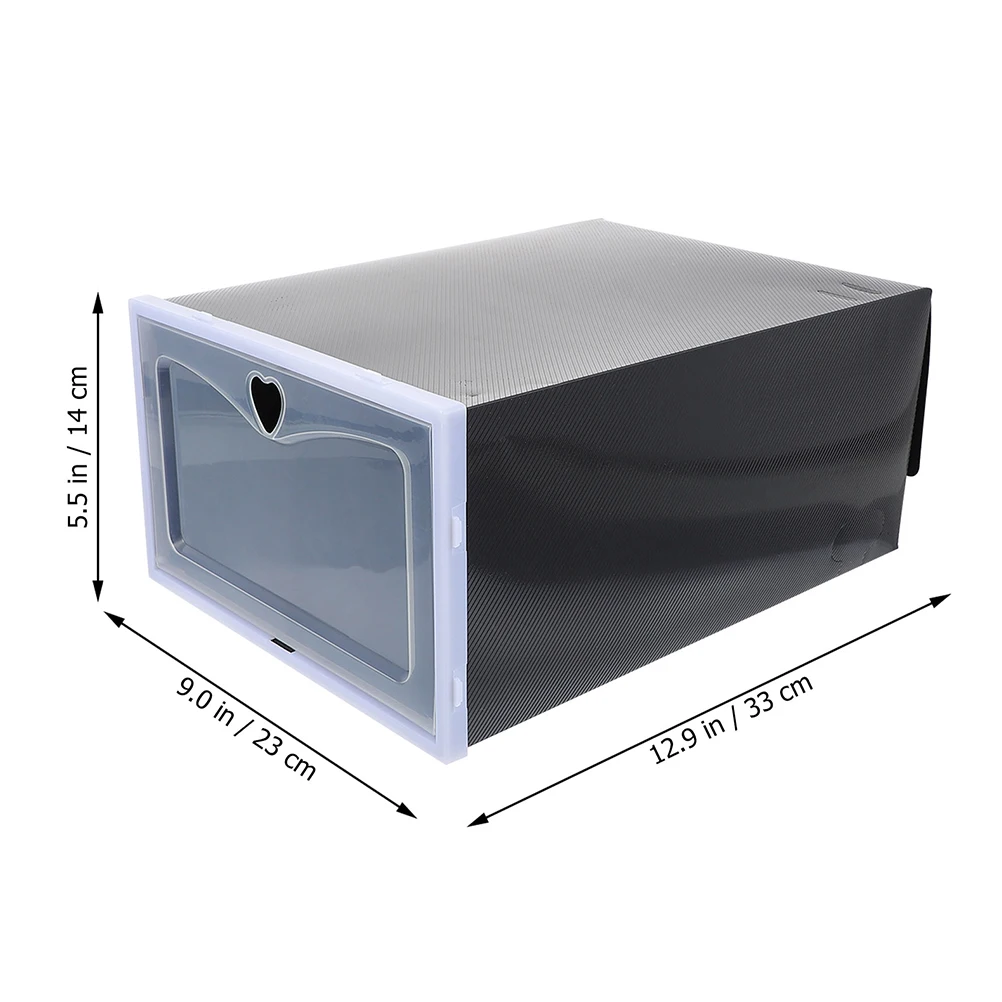 

6pcs Flip Lid Shoe Storage Boxes PP Material Stackable Containers Perforated Design Breathable Shoe Boxes Storage