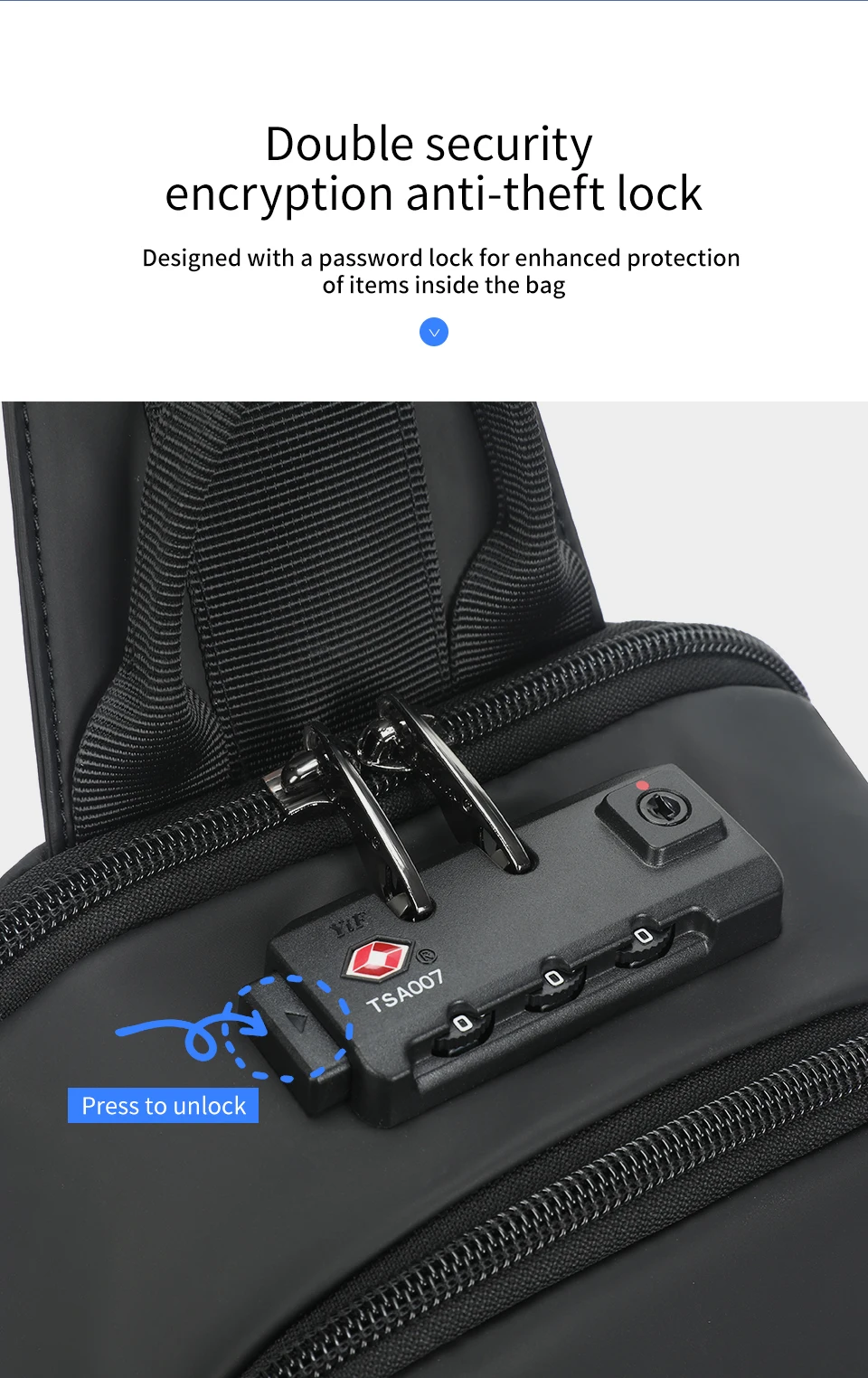 Tigernu Brusttasche für Herren, 9,7 Zoll, IPad-Tasche, koreanischer Stil, Umhängetasche, wasserdichte Umhängetasche, Anti-Diebstahl-Tasche für Herren, TSA – Detail 7