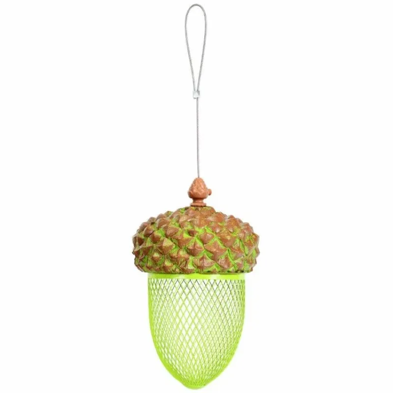 

Outdoor hanging metal acorn wild bird feeder garden yard backyard bird watching food dispenser