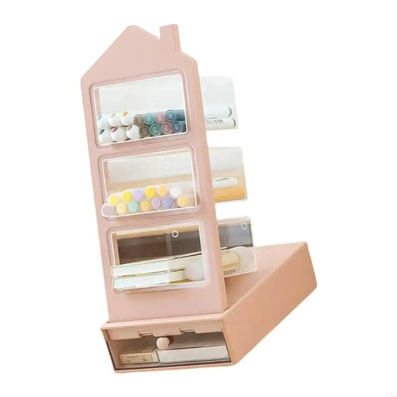 T5EAマルチファンクションペンオーガナイザーのデスクオーガナイザー引き出し3スロットスラントペンシルカップ大容量ペンシルオーガナイザー