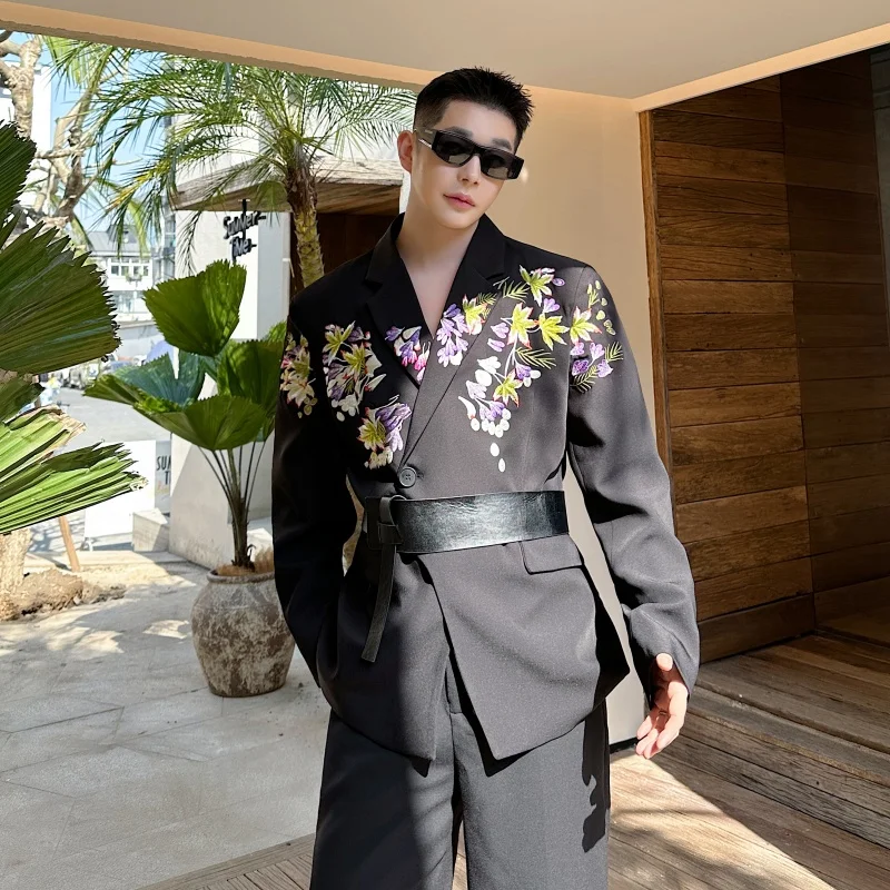 

Spring Autumn New High-Defn Embroidered 3D Waistcoat Men's Jaet Sli Design Sensation Hip Haome Chinese Sle