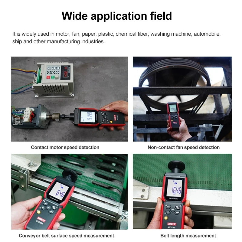 UNI-T Speed Tachometer 2-in-1 UT372D Laser Tachometer Contact And Non-contact Tacometro Digital RPM Meter Spin 1 to 19999 RPM