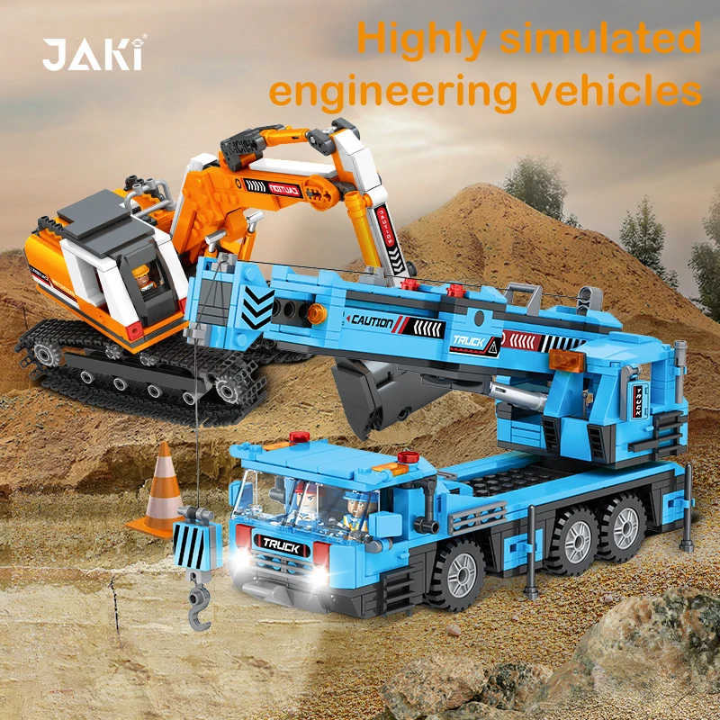 

Creative Manual Technical Terrain Truck Building Blocks Heavy Duty City Engineering Vehicle Bricks Educational Construction Toys