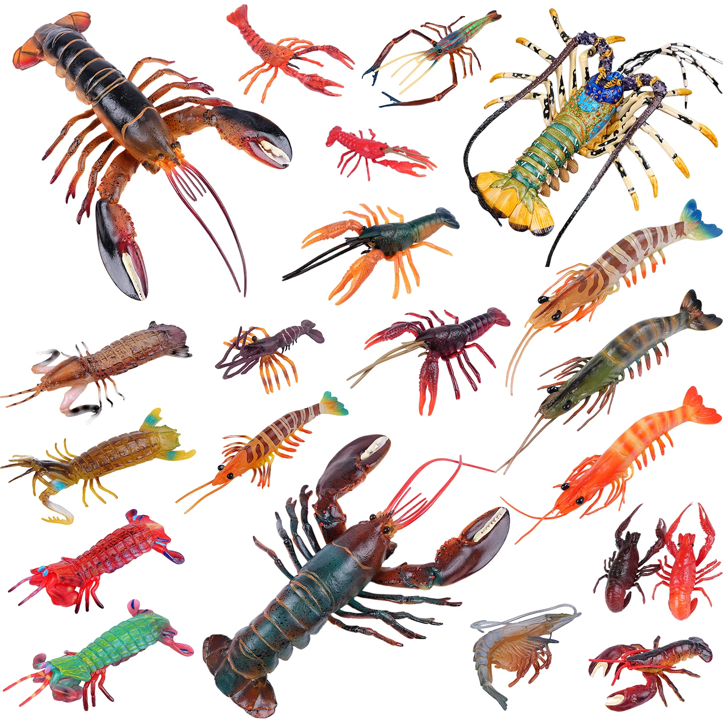 Simulation Animal Dolls Static Pose Boston Crab Lobster Model Toy Ocean Animal Scene Props Playhouse Desktop Decoration