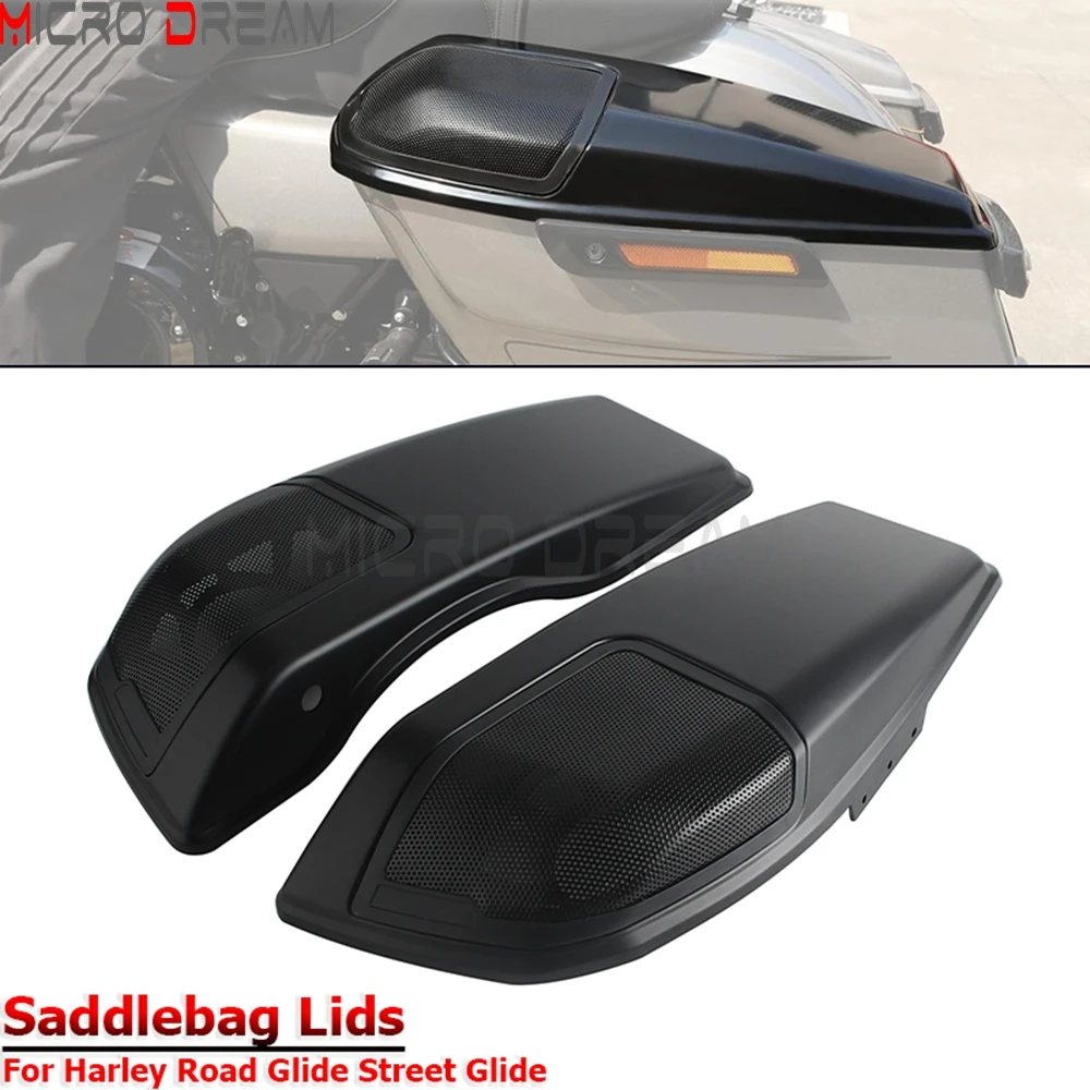 

Для Harley Touring CVO Road Glide FLTRXSE CVO Street Glide FLHXSE 2023-25 мотоциклетная черная седельная сумка, крышка динамика