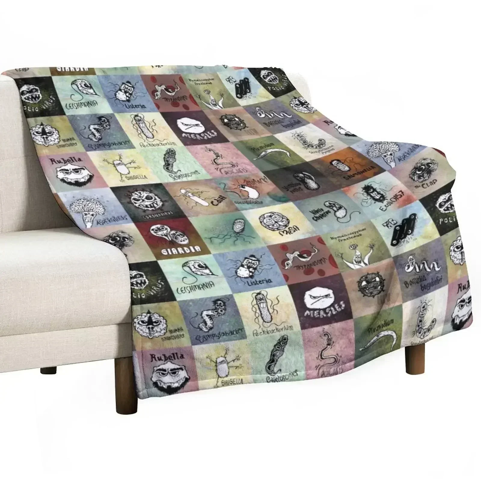 Pathogens - gotta catch them all? Throw Blanket warm for winter christmas decoration Vintage Giant Sofa Furrys Blankets