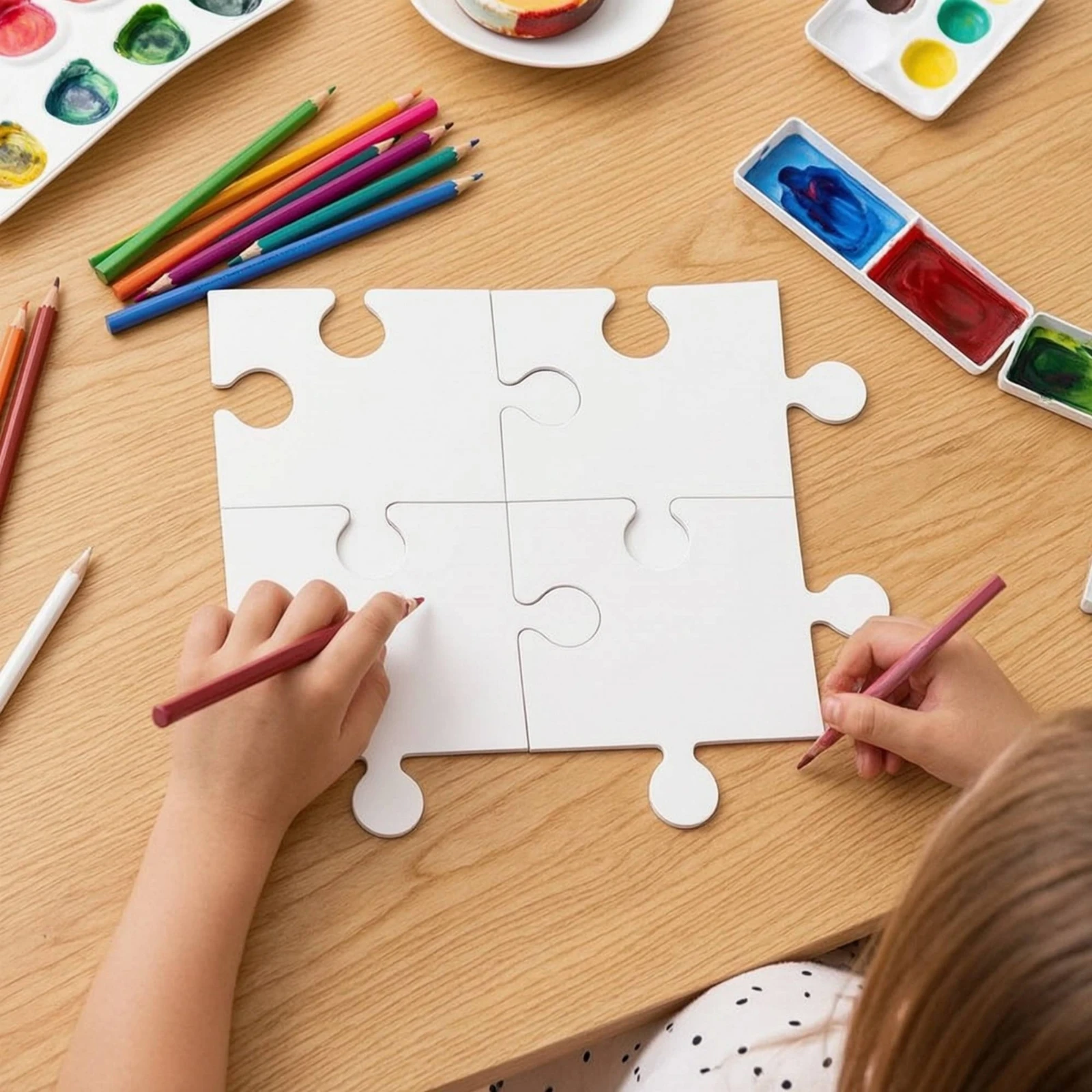 24 Pieces Blank Cardboard Puzz - Puzzle Blank White review and price