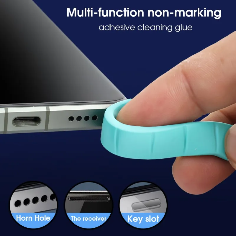 

blue non-marking cleaning glue for airpods wireless headset earphone phone charging port clay ash wash - wireless headset tool