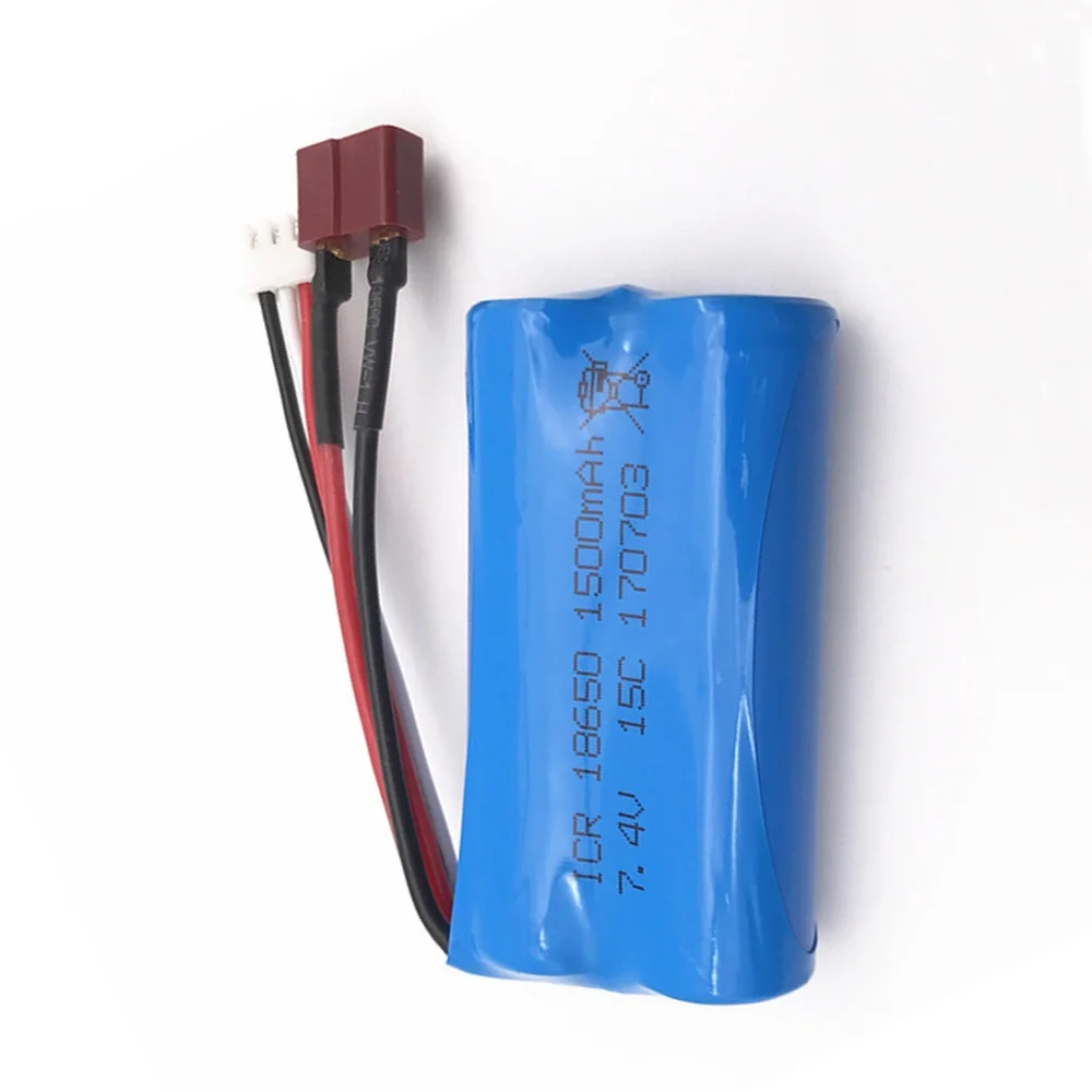 Batteria lipo da 7,4 V 1500 mAh con spina T per FEIYUE FY-03 FY01 FY02 Wltoys 12428 12401 12402 12403 12404 12423 ecc. batteria giocattolo