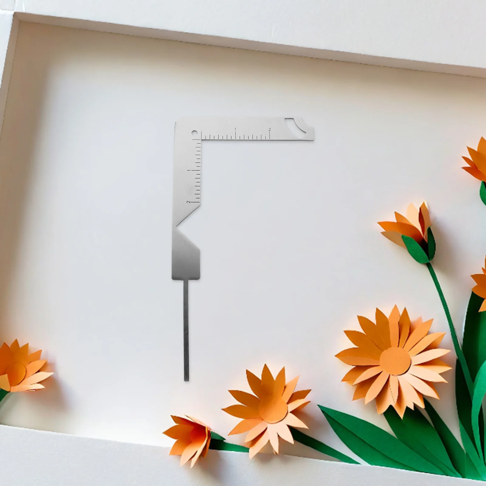 5-in-1 Stainless Steel Book Cover Guide Ruler Multifunctional Binding Tool for Scrapbooking Album Cutting Precision Craft