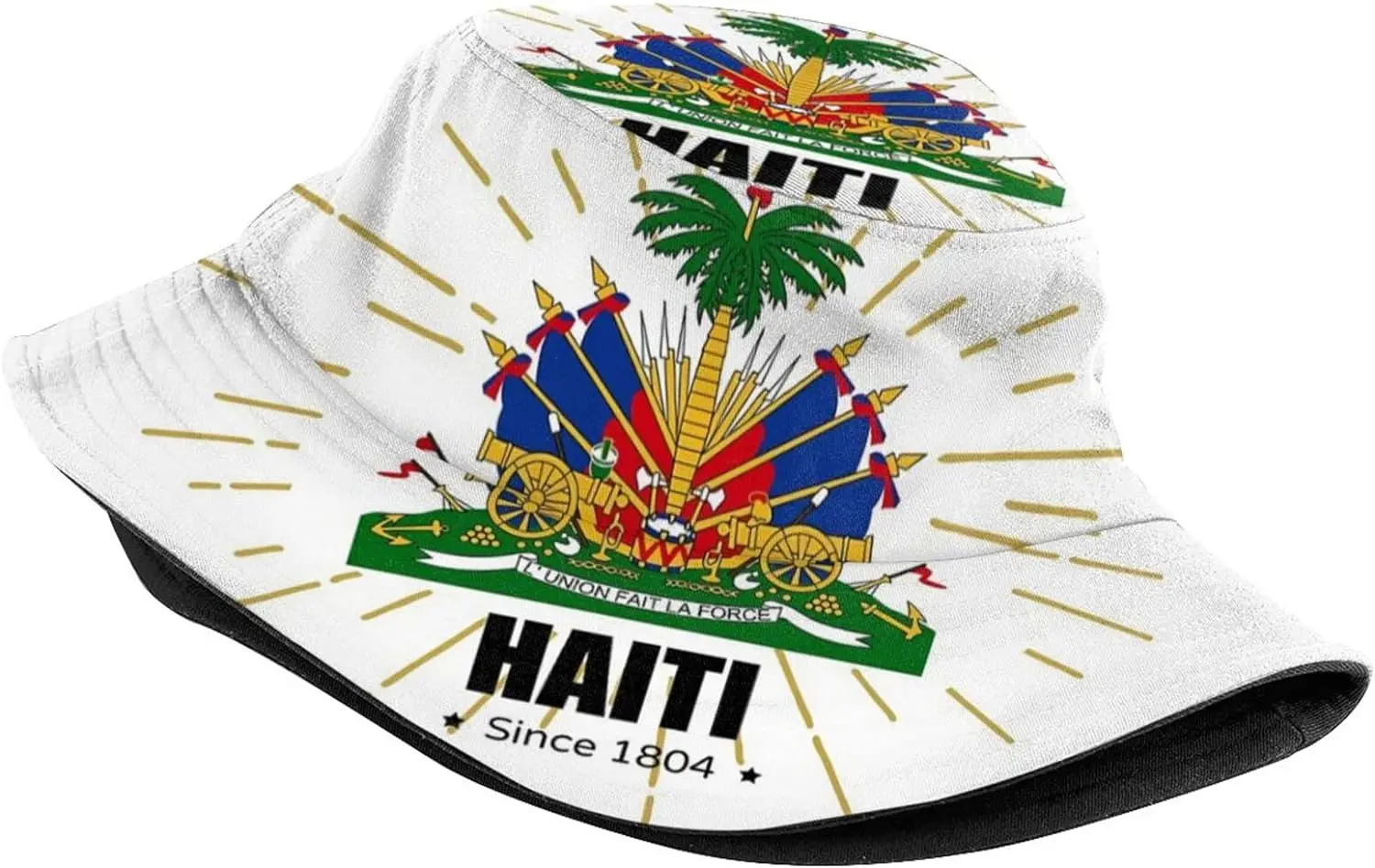 Haiti Haitian Flag Bucket Hat Summer Beach Sun Hat Packable Fisherman Cap Travel Hat for Women Men