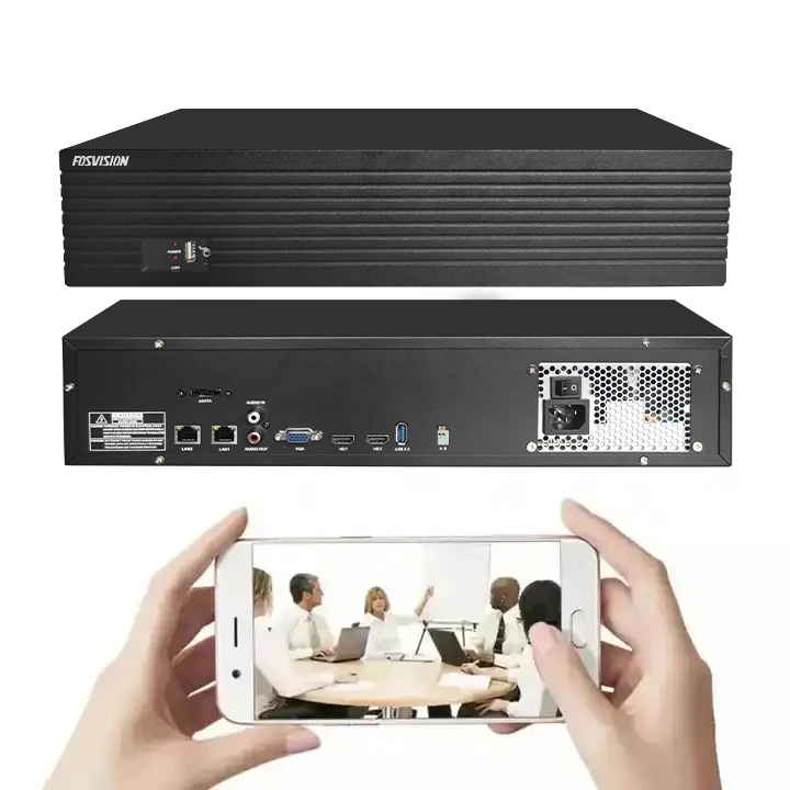 FOSVISION Sistema grabador de vídeo en red P2P 64 canales Nvr Grabador de vídeo en red de seguridad IP 8MP Cctv Nvr