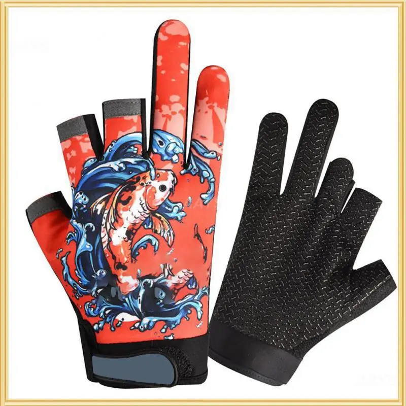 חיצוני רכיבה על אופניים כפפות החלקה רגוע שלוש אצבעות כפפות קרם הגנה כפפות מתכוונן יד ואגודל גבוהה-איכות לביש