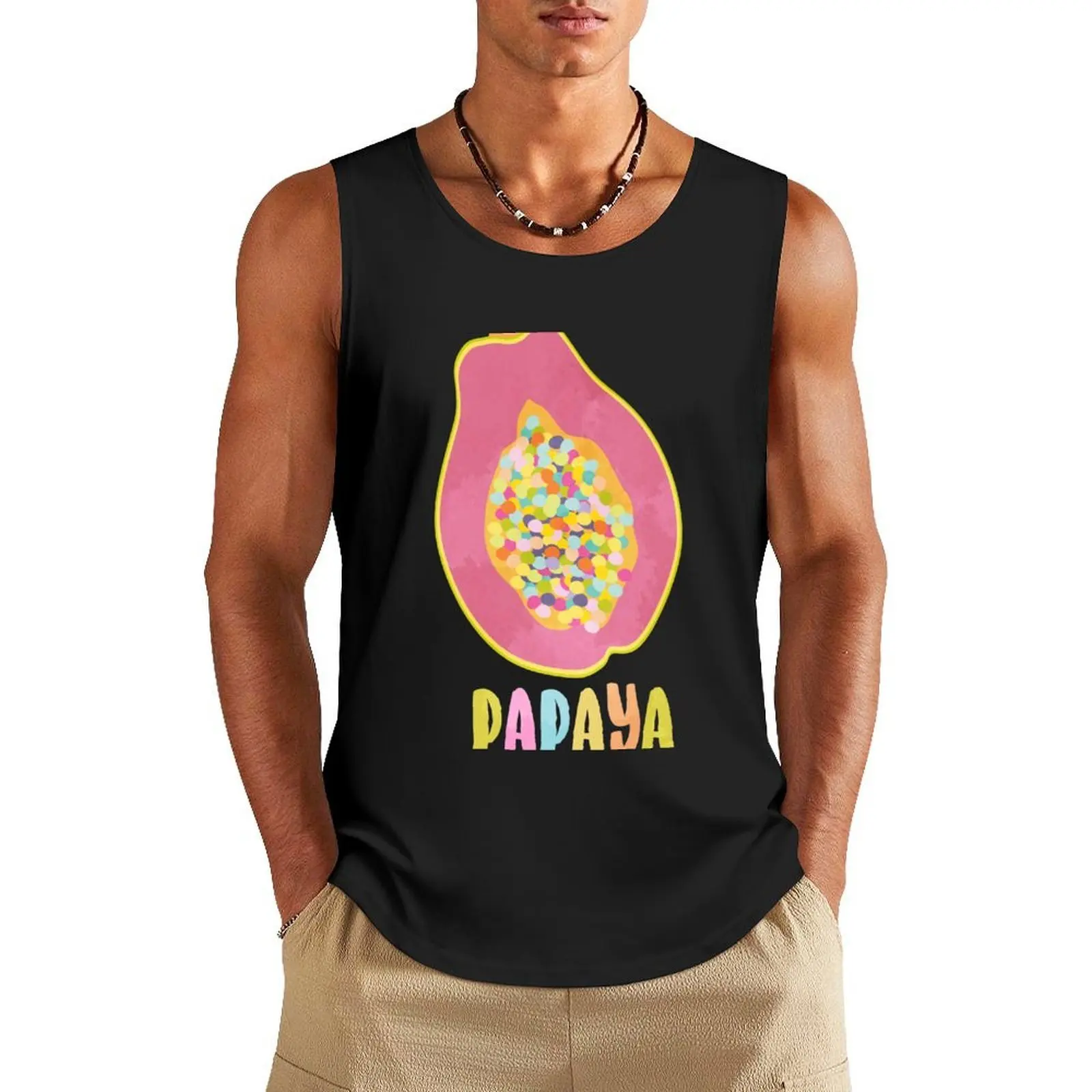 

PAPAYA COLOR Tank Top anime top gym clothes men bodybuilding men Men's fitness t-shirt