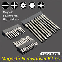 Magnetic Screwdriver Bits Set Slotted Phillips Torx Hex Head Drill Bit 1/4\