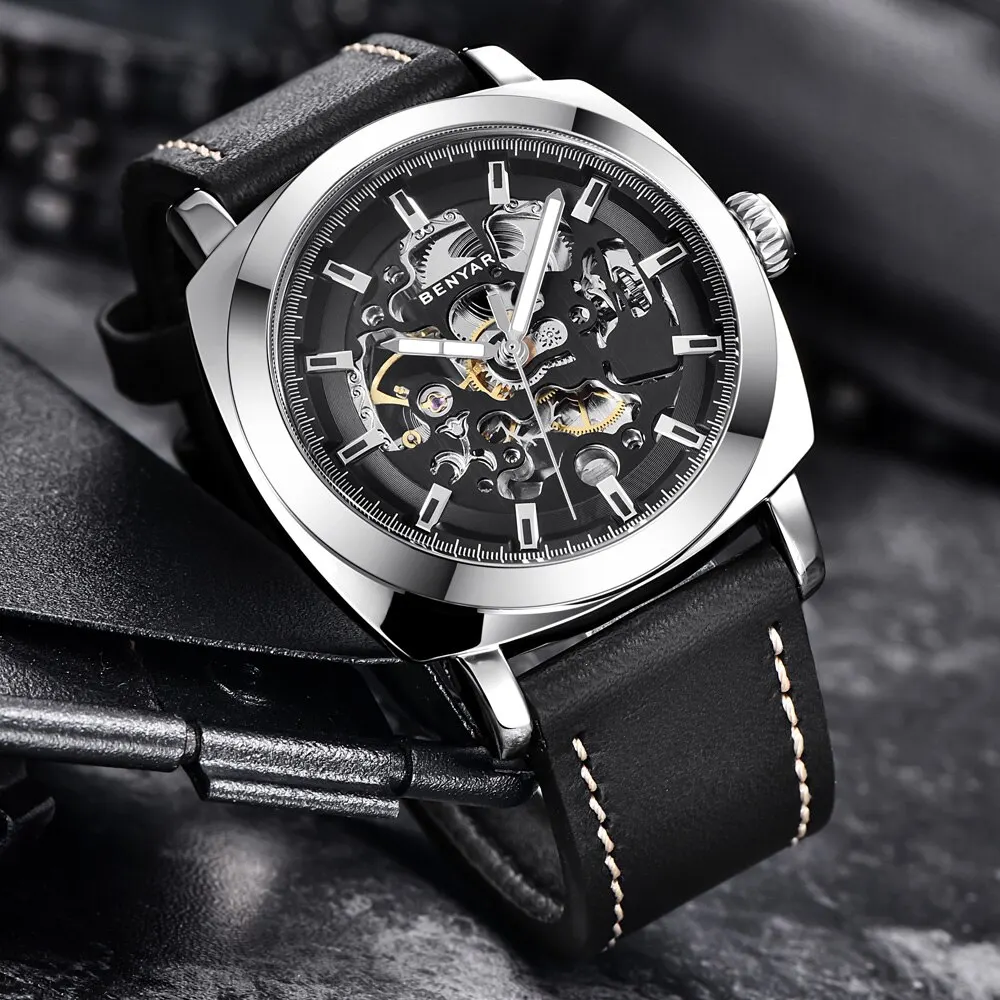 BENYAR Mens Watches Top Brand Luxury Automatic Mechanical Men Business Waterproof Sport Watch Reloj Hombre