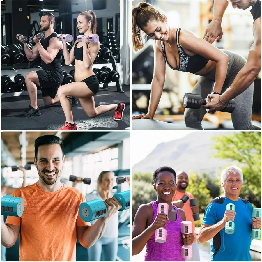 مجموعة أوزان يدوية قابلة للتعديل: مجموعة دمبل 5 رطل مكونة من قطعتين لكل 2 رطل 3 رطل 4 رطل 5 رطل أوزان مجانية سريعة الضبط الوزن 4 في 1 وزن