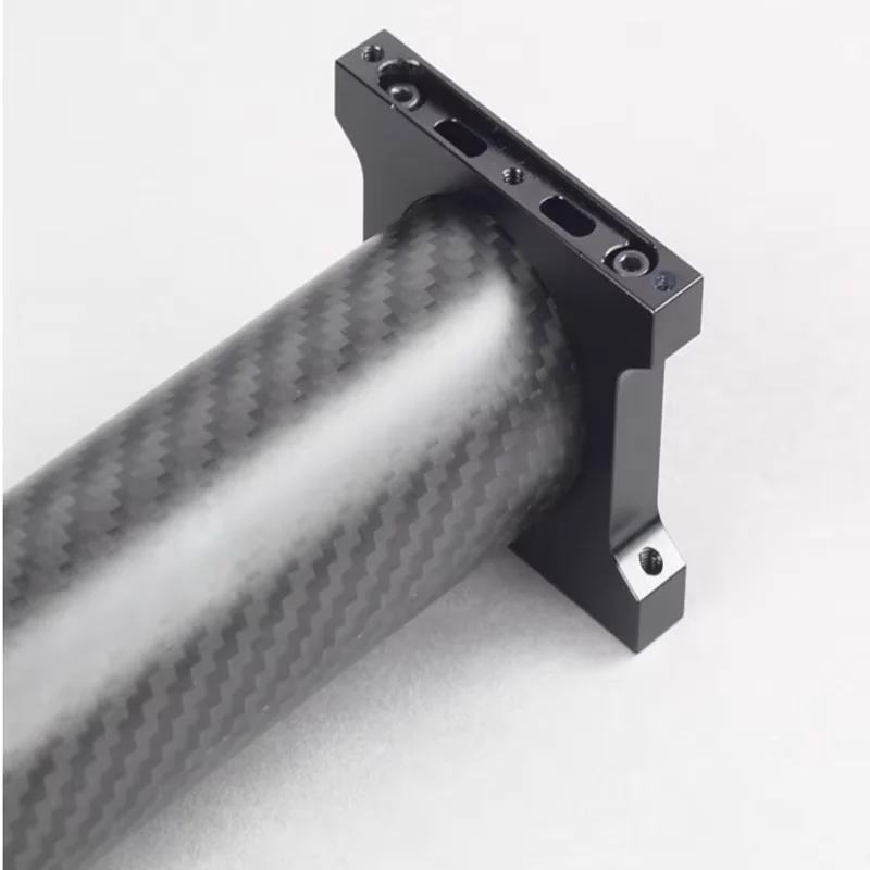 Aksesori Rak Drone Mesin Perlindungan Tanaman Pertanian 30Mm 40Mm Tempat Klip Tabung Tengah Lengan Tabung Serat Karbon Hitam