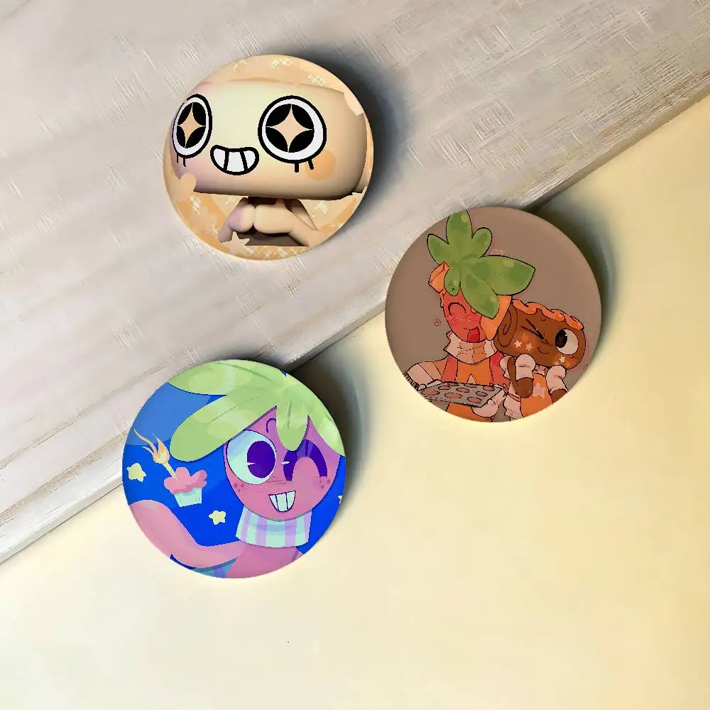 Horror Game Dandys World Sprout Badges Peripheral Lapel Pins Tinplate Round Brooch For Shoulder Bag Accessories Souvenir Gifts