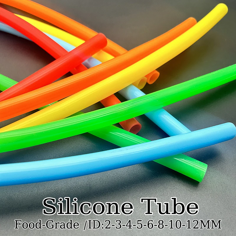 Food grade colored silicone tube ID 2 3 4 5 6 8 10 12mm environmentally friendly, odorless experimental instrument guide tube