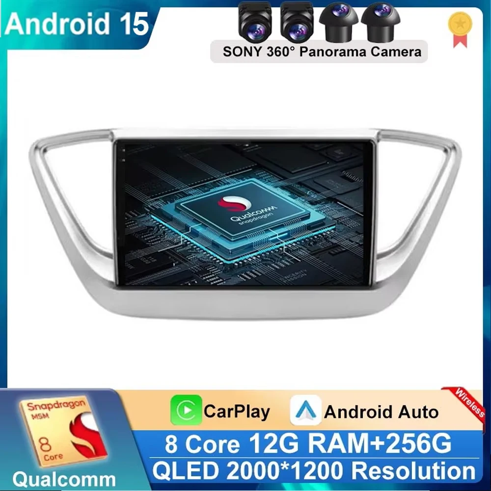 

Для Hyundai Solaris 2 Verna Accent 2017-2020: Автомагнитола Android 15, Мультимедийный Стереоплеер, Навигация GPS, Головное Устройство с Bluetooth