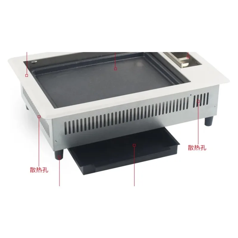 50cm Rectangle Stainless Steel Gas BBQ Grill, Tabletop Style for Outdoor & Restaurant Use