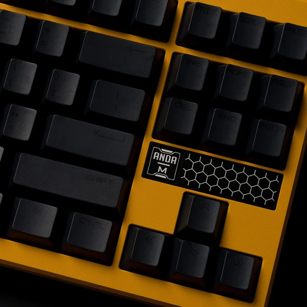 Classic Black Keycap Set 151keys Cherry Profile Custom Artisan Side Carving PBT Key Caps Mechanical Keyboard Game Accessories