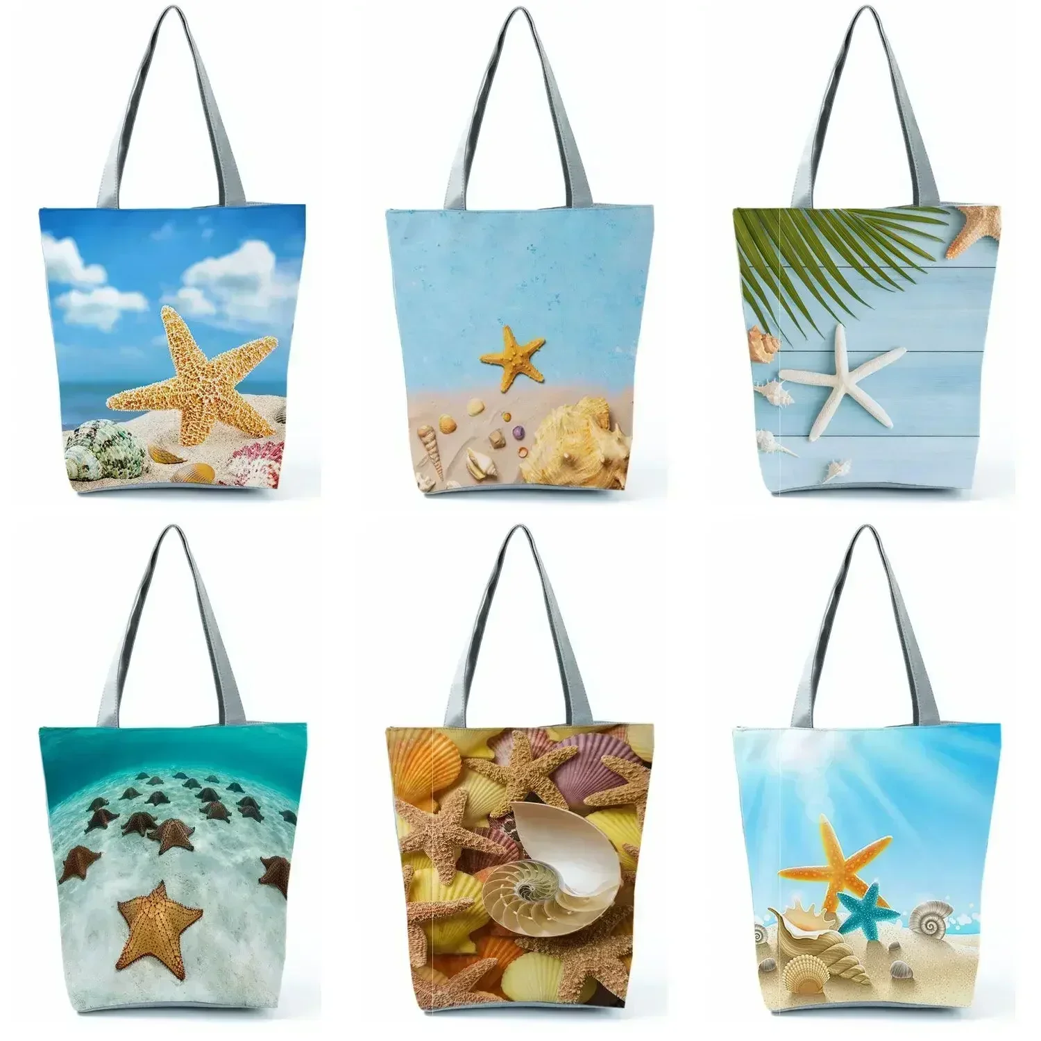 xxx Borsa a tracolla con stampa modello stella marina sul fondale marino Moda donna All-Match Beach Shopping ecologico