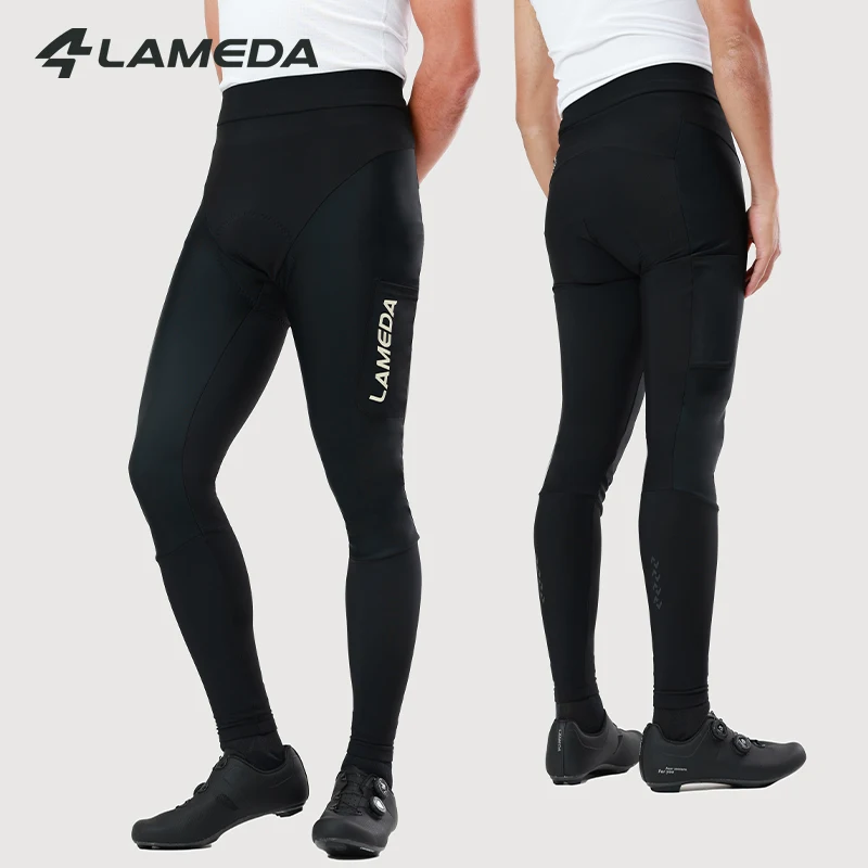 

LAMEDA Professional Winter Cycling Pants Man Long with Padding Thermal Fleece Windproof for 5-15°C Men's MTB Cycling Clothing