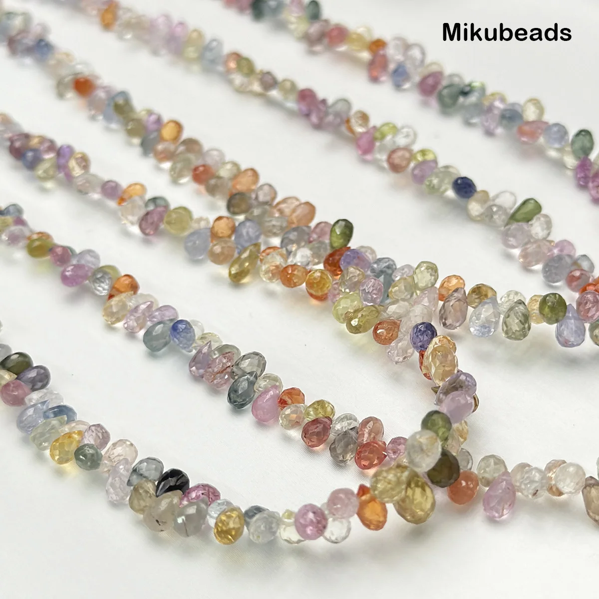 Wholesale Natural 7A Rare Colorful Sapphire No Heating Faceted Teardrop Loose Beads For Making Jewelry DIY Necklace Bracelet