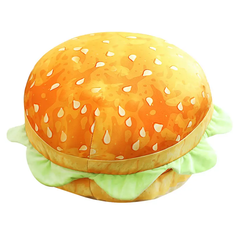 Grande 3D Simulação Burger Plush Travesseiro Sofá Almofada, Engraçado Comida Recheada Cheeseburge Sanduíche Brinquedo Macio Plushies Carro Almofada Brinquedos