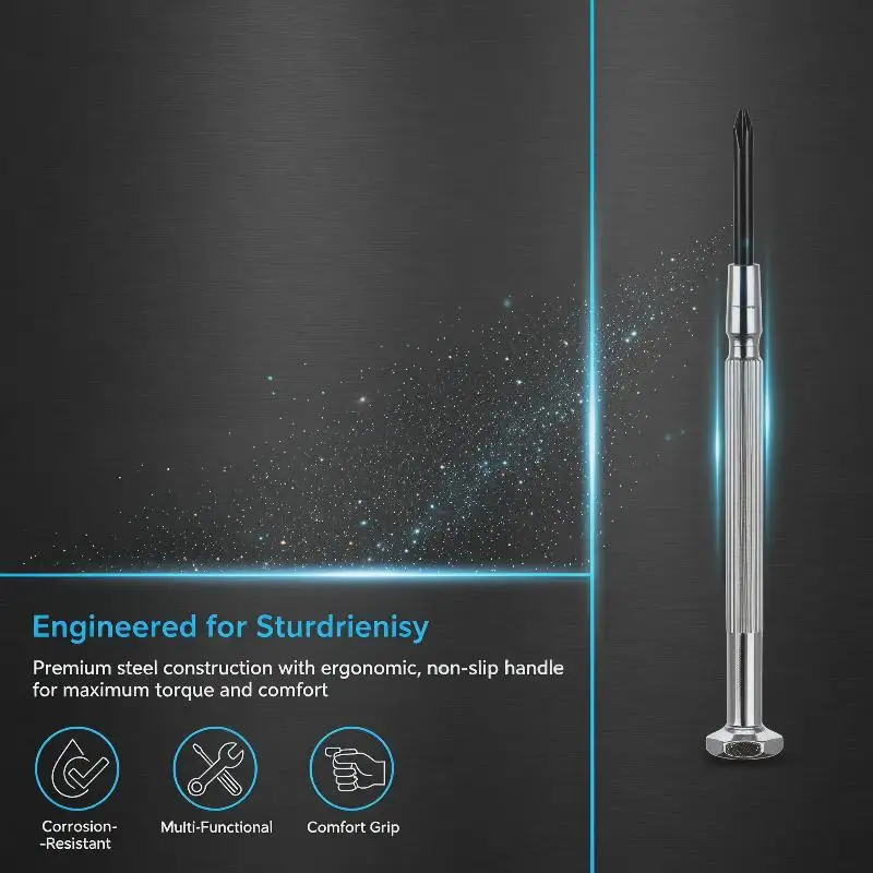 11Pcs Professional Precision Screwdriver Repair Set Anti-Slip Handle Hard Bits for Watch Phone DIY Craft Repair Work
