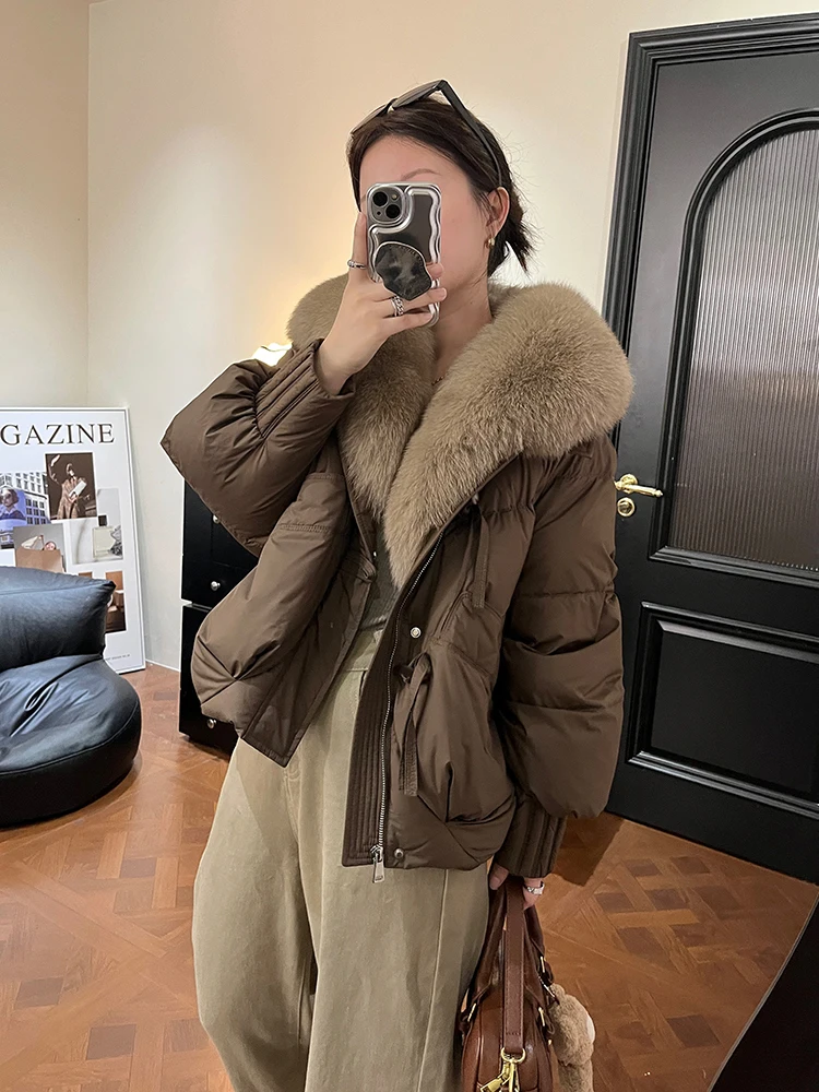 

Korean Sle Faionable Loose down Cotton Jaet Women's Winter New Arrival Thiened Warm Coat with Detachable Fur Collar