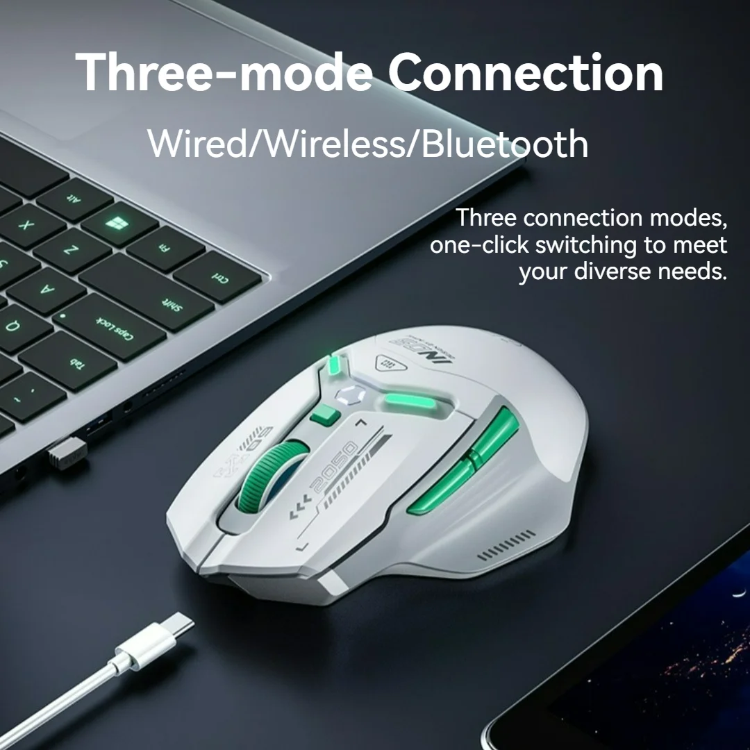 INPHIC IN9 NearLink Wireless Three Mode Mouse Lightweight Low Latency Longlife Ergonomic Laptop Accessories E-sports Gamer Mouse