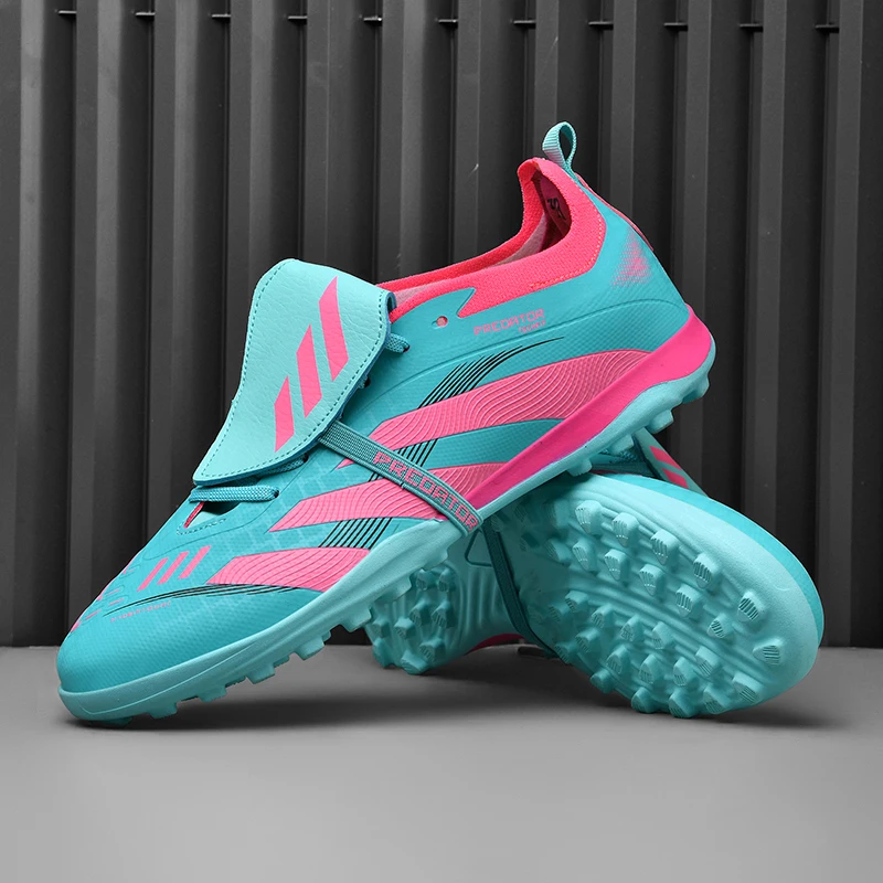 

Summer Breathable Comfortable HighQuality European Cup Golden Boot Flip Cover Shoes Broken Stud Tongue Soccer Shoes Couple Style