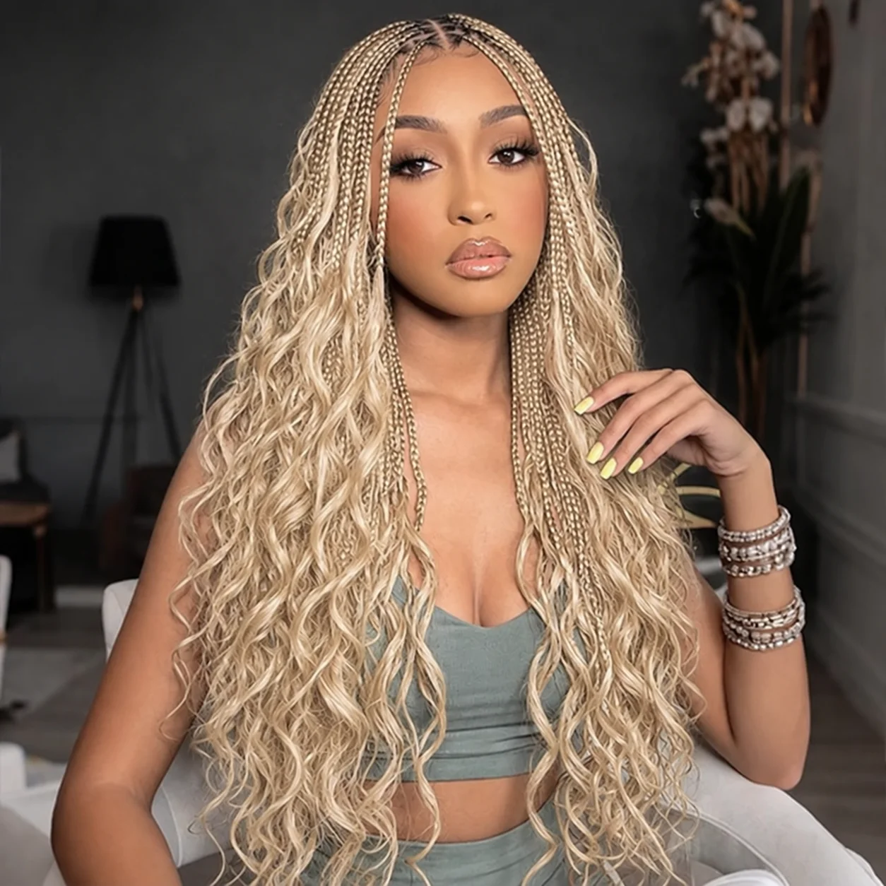 613 Blonde Body Wave Human Hair Pre-Separated Virgin Remy Crochet Hair for Boho Braids Invisible Knotless Braiding Hair Extensions for Black Women view 5