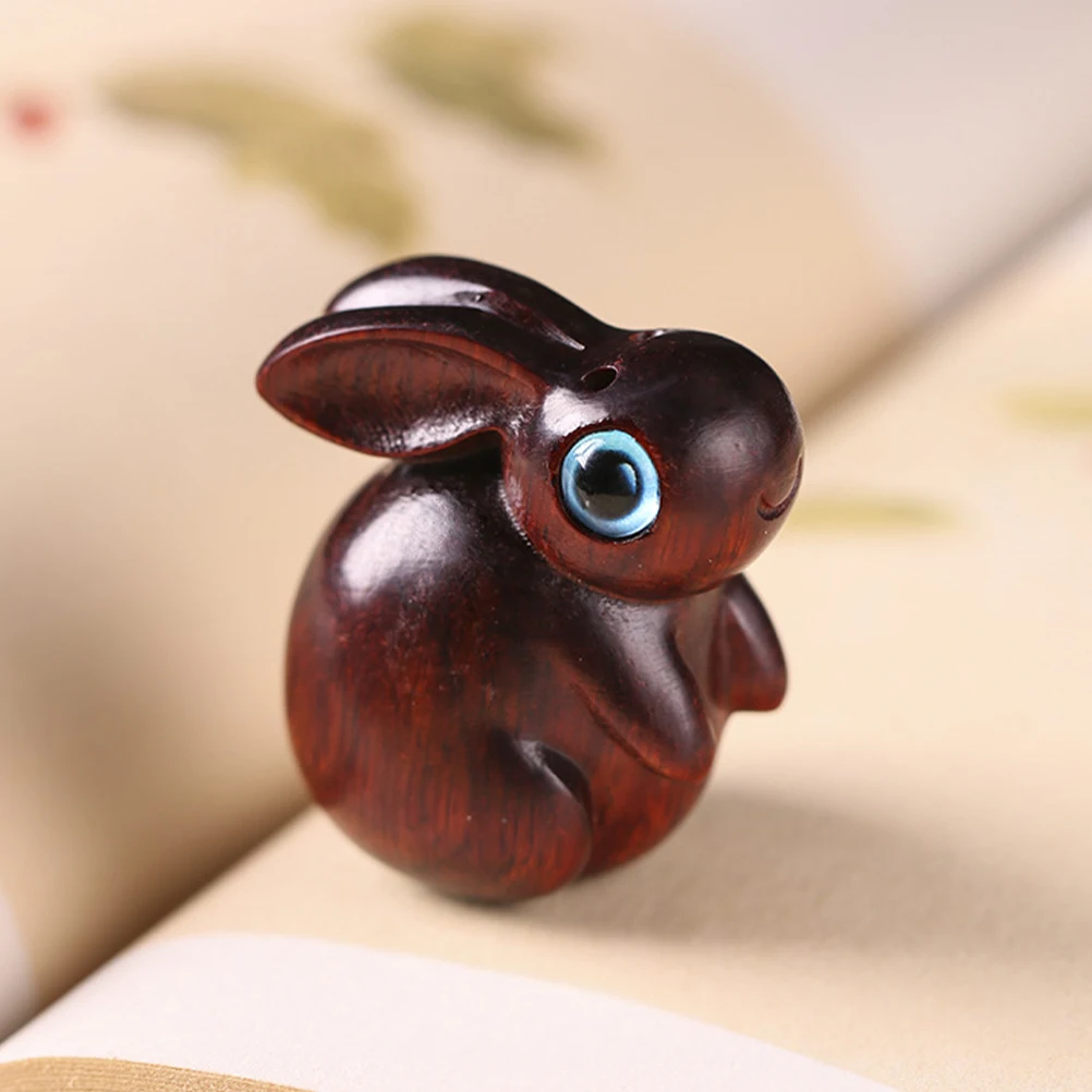 

Wooden Rabbit Pendants Key Ring Charms Keychain Decor Hanging naments Zodiac Bunny Figurines DIY Crafts Pendant Animal Statue