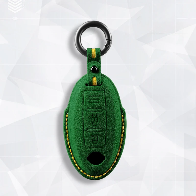 For Nissan Qashqai J10 March Tiida NV200 Leaf Kicks Cube T32 T31 Suede Car Key Case Cover for Infiniti Q50 Q70 QX50 QX60 QX70 - Image 5