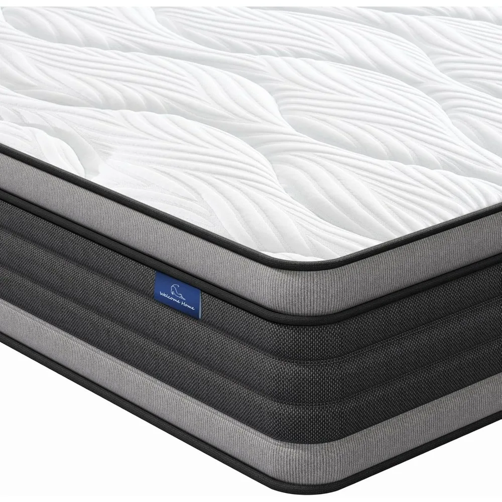 

Full Mattress, 12 Inch Hybrid Full Size Mattress in a Box, Memory Foam and Individually Pocket Spring, Innerspring Mattress