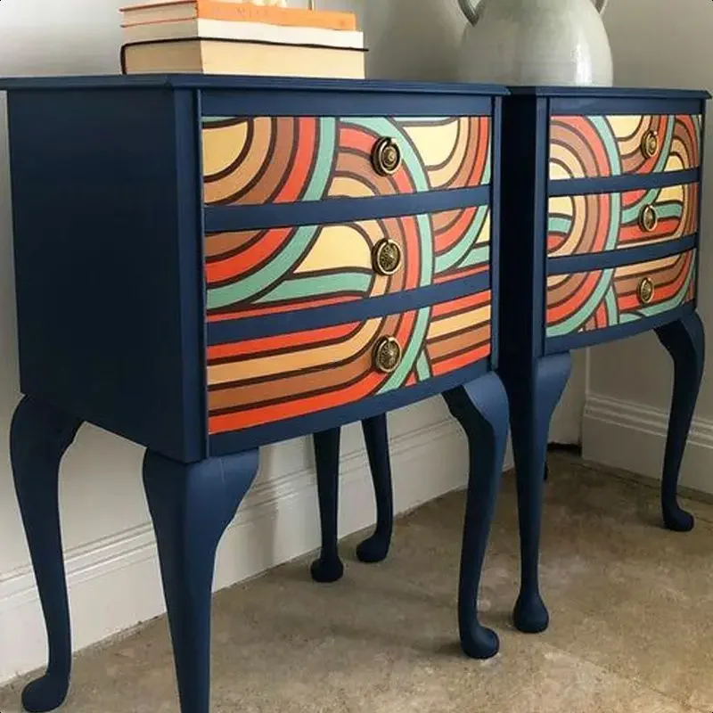 

French vintage bedside table small apartment 3-drawer bedroom bedside table storage cabinet